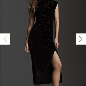 Anthropologie Maya Stretch Velvet Cowl Neck Dress